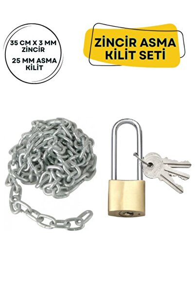 Macrostar Zincirli Uzun Sarı Asma Kilit Yurt Spor Salonu Askeriye Dolap Kilid...