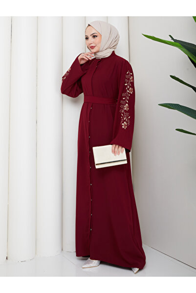 EFSUN MODA Embroidered Abaya Tight-Faitted Clothing Women's Ferace Dress