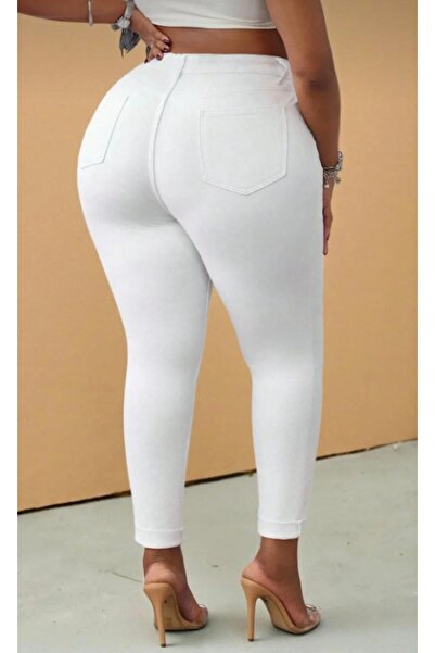 CASY CİLEO Plus Size Body-Fitting, Comfortable, High Waist, Tight-Legged Jean...