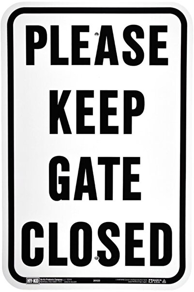 Nacario Nrcrioshop Hy-Ko Products 20523 - "Please Keep Gate Closed" Aluminum ...