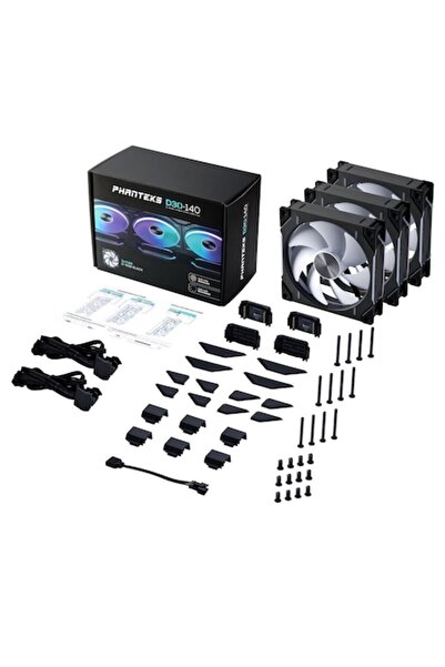 Phanteks D30 Fan, 140x140x30mm, Black, 3 Pieces