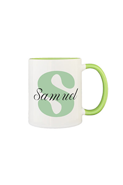 AFFIX THE DIFFERENT PERSPECTIVE Personalized mug, white with green interior a...