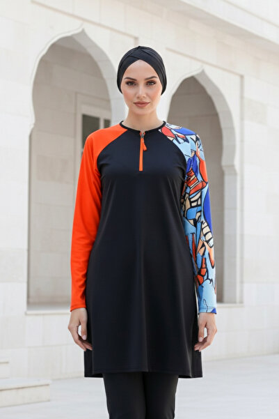 Marina Swimwear Full Covered Hijab Swimsuit 3 Pieces - Black |   M2117