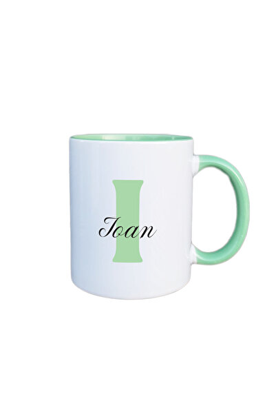 AFFIX THE DIFFERENT PERSPECTIVE Personalized mug, white with green interior a...