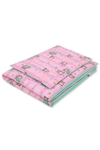Other Double-sided 2-piece cotton children's bedding - pink and mint owls