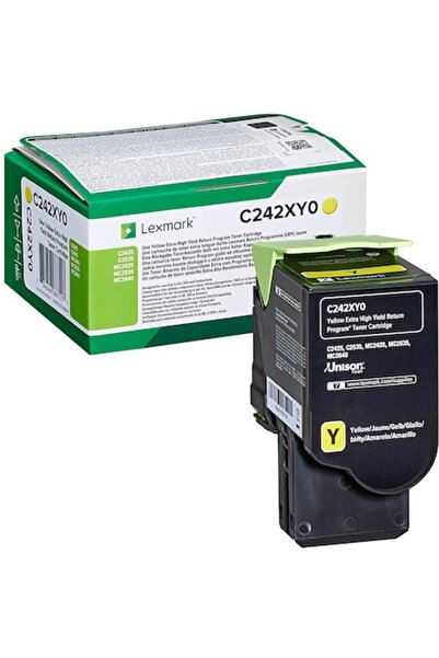 Lexmark Тонер касета с висок капацитет C242XY0, 3500 страници, жълта