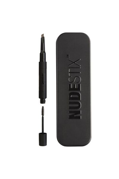 NUDESTIX Creion cremă și gel pentru sprâncene 2 în 1, maro cenușiu, 0,2 g, re...
