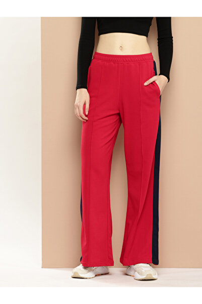 Dillinger By Styli Women Red Wide Leg Soft Drapey Cotton Pant