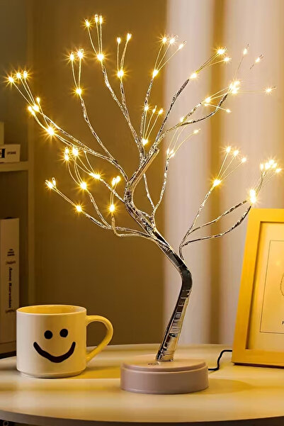 TechnoStation Dekoratif Loş Işık Gece Masa Lambası Led Ağaç Şeklinde Standlı ...