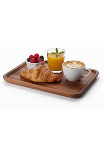 Nacario Nrcrioshop Acacia Wood Serving Tray and Presentation Stand (30X20 cm)...