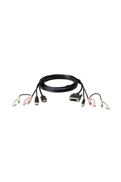 Aten Adaptor cablu 2L-7D02DH, 1,8 m, negru, mascul-mascul