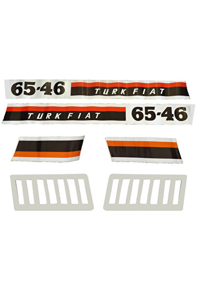Fiat Traktör 65-46 Kaporta Etiket Yan Yazı Seti