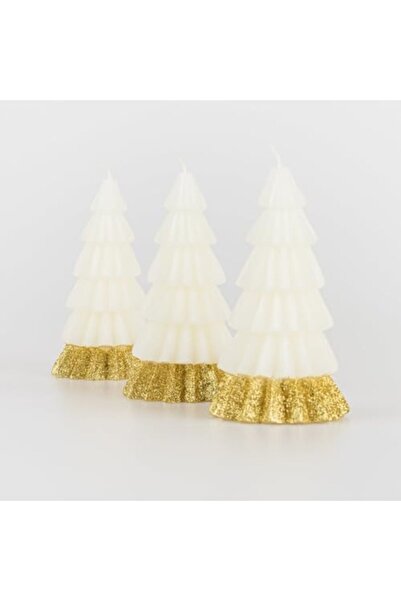 Nacario Nrcrioshop - Ivory Tree Candles - Cream Color Tree Candles (3-Pack) 1...