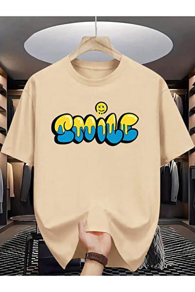 GHZAL Home Collection Unisex Casual Short Sleeve Smile Printed Youth Oversize...