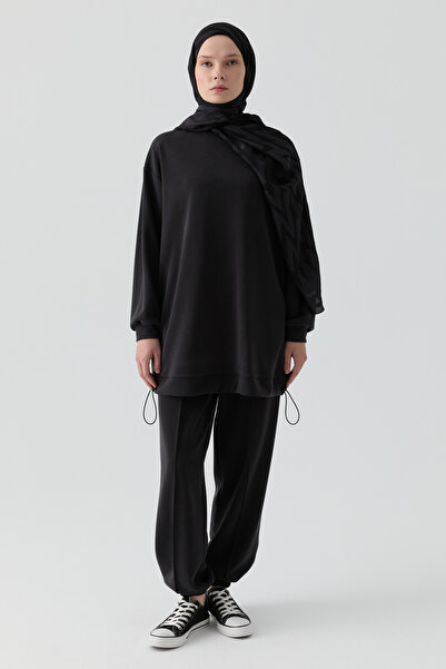Tuğba Örme Tunik Pantolon Takım - Siyah