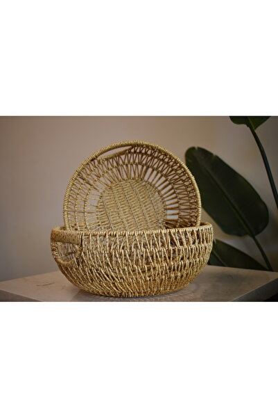 muga design 2’li Kulplu Rattan Sepet Seti