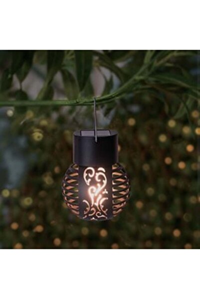 SHOPIENS Hanging Solar Lamp Black Flame Effect 9 cm