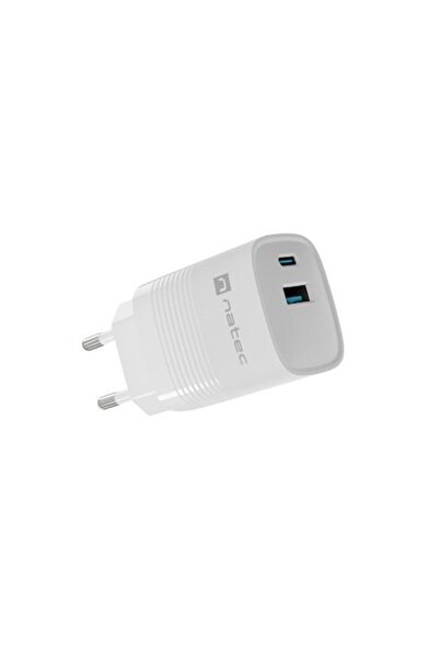 Natec Încărcător de telefon Ribera, 30W, USB-A, USB-C, Alb