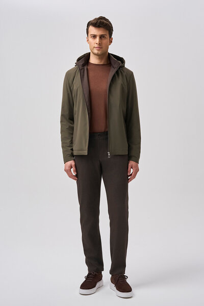 Bisse Studio Men's Hooded Khaki Coat