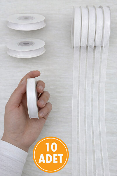 ZEYMERADE 10 штук органза тюль стрічка біла 1 см 22 м, пакунок, заручини, при...