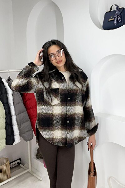 Red Balance Herringbone Pattern Colorful Plaid Lumberjack Shirt - Black Ecru ...