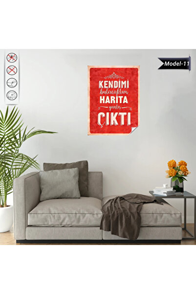 Akıllı Kağıt Statik Tutunma Özellikli Tablo - Poster Mizah (Model -11)