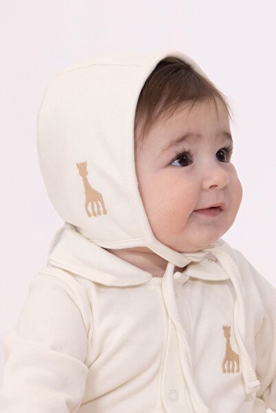 Little Gusto قبعة سوبي لا جيرافي من القطن العضوي للأطفال باللون البيج الإنجليزي