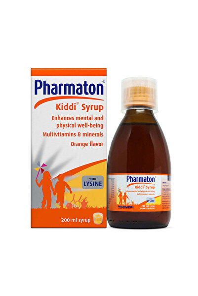 Pharmaton Kiddi Multivitamin & Mineral Supplement Syrup Orange Flavor with Ly...