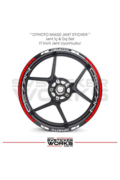 ARONA Cfmoto 450Nk Wheel Sticker Wheel Inner Lettering and Outer Stripe Set o...
