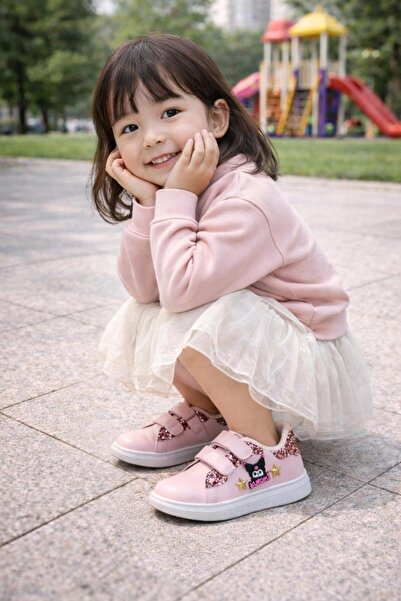 Büşra Sultan Ayakkabı & Çanta Kız Çocuk Pembe Simli Kuromi Spor Ayakkabı Snea...