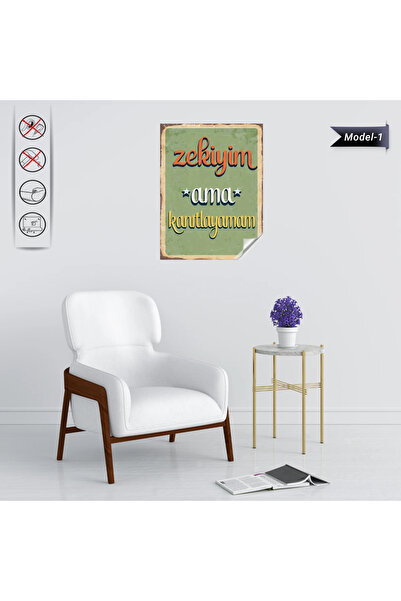 Akıllı Kağıt Statik Tutunma Özellikli Tablo - Poster Mizah (Model -1)