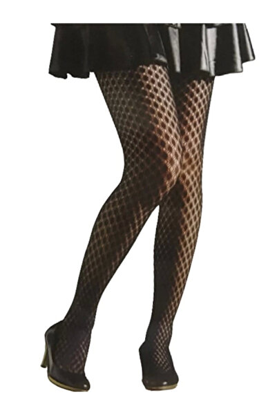 Difolia Vog Jacquard Patterned Pantyhose 8535 Black S-M