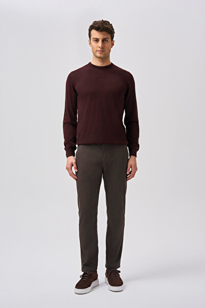 Bisse Studio Men's Crew Neck Knitwear Claret Red