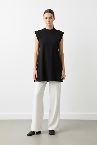 Puane Tricou supradimensionat cu croială minimalistă-40016 - NEGRU