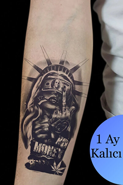 Tattoo 1 Ay Kalıcı Gerçekci No money dolar 12 Saat Sonra Kararan Yapıştırma G...