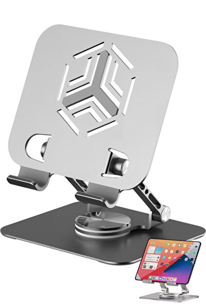 Rever Tablet Stand with Stand 360 °   Rotating Metal Desktop Tablet Stand Ang...