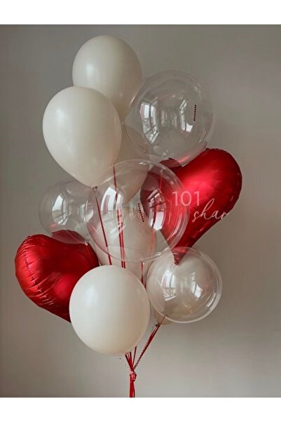 Çemrek Süs Parti Red Heart Balloon Balloon Set of 10