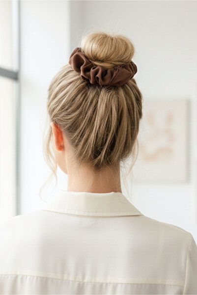 Happyline Kumaş Kahverengi Saç Lastik Toka, Topuz Toka, Toka, Lastik Toka, Si...