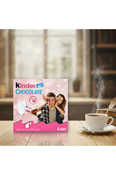 Kinder SEVGİLİLER GÜNÜ 4'lü Çikolata Fotoğraflı Kişiye Özel Hediye