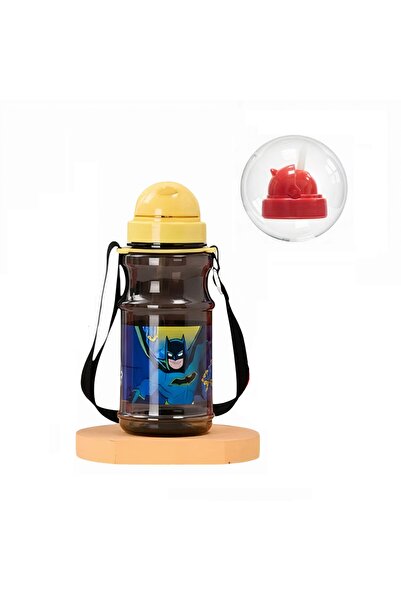 Bsr Water bottle with straw, for children, dome lid, Batman model, plastic, b...