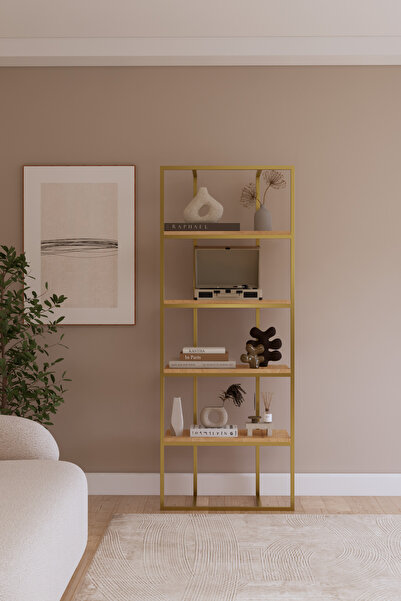 Solto Home OB16-24 Modern Metal Kitaplık – Ofis, Salon ve Mağaza İçin Reyon Raf