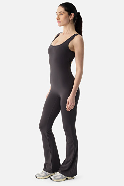 Superstacy Keira Wide Leg Smoked Sports Jumpsuit with Drawstring Detail