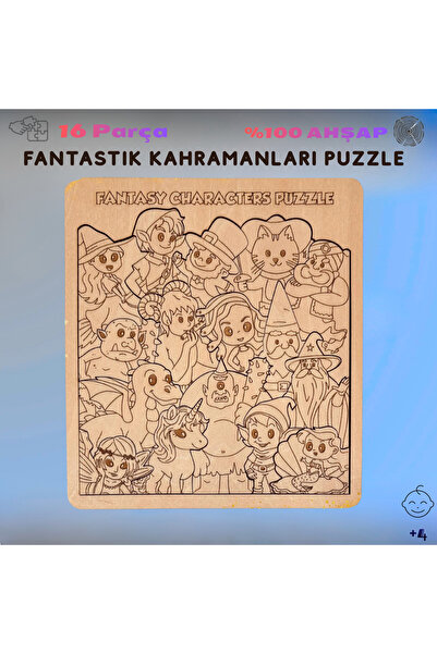BTNES Puzzle Fantastik Kahramanlar Eğitici Montessori Oyuncak Yapboz %100 Doğ...