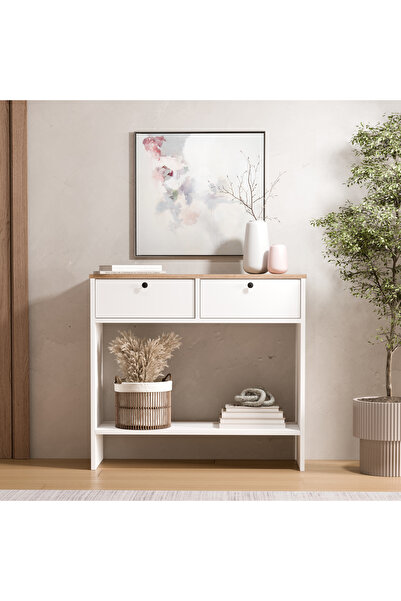 Yurudesign Nord Dresuar Kapaklı Sepet-Beyaz ND14-SW