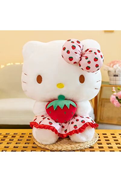 tm tech marketi Çilekli Hello Kitty peluş ithal kumaş birinci kalite yumuşak ...