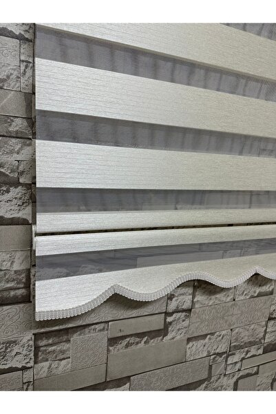 PERDECİNİZ KREM RENK DESENLİ ZEBRA PERDE ALÜMİNYUM KASA İMALATTAN SATIŞ EnxBo...