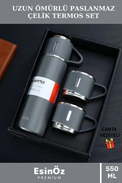 EsinÖz #Çelik Termos Özel Üretim Çanta Hediyeli Sıcak Soğuk Tutan Paslanmaz Ç...