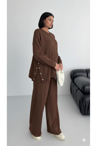 MEBA Γυναικείο Σετ Μπλούζα και Παντελόνι από Ύφασμα Modal με Λαιμόκοψη Ποδηλά...