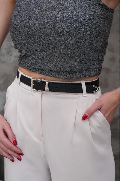 MODAM HİFA حزام بنطلون نسائي من Silver Toka Köprü Uç Takım، حزام فستان، حزام ...