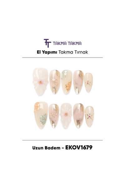 Takma Takma EKOV1679 Uzun Badem 10'lu Tekrar Kullanılabilir El Yapımı Protez ...